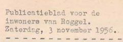 Roggels Blaadje november 1956